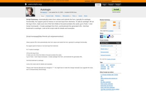 Autologin for Greasemonkey - Userscripts.org