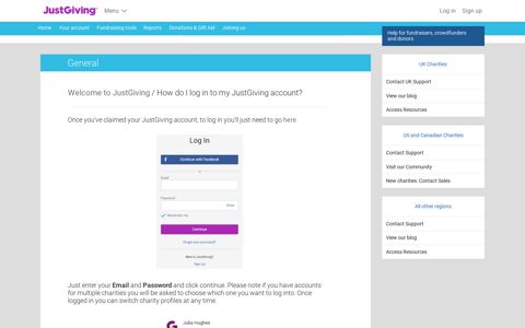 How do I log in to my JustGiving account? – JustGiving Charity ...