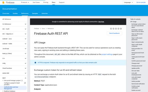 Firebase Auth REST API - Firebase - Google