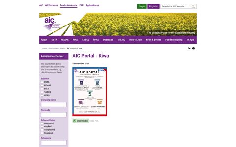 AIC Portal - Kiwa - Trade Assurance