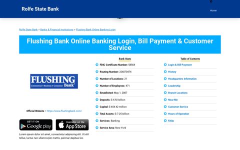 Flushing Bank Online Banking Login – Rolfe State Bank