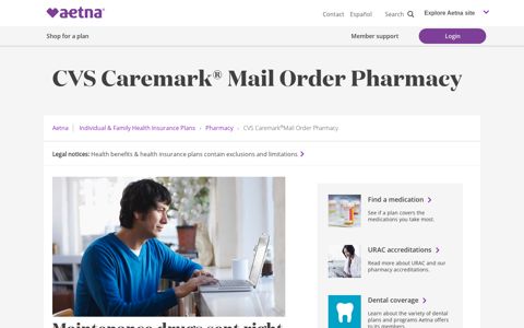Rx CVS Caremark® Mail Order Pharmacy - Aetna | Home ...