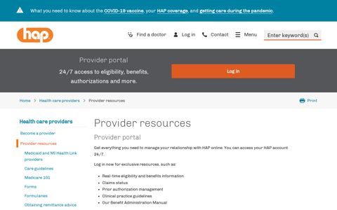 Provider resources | Michigan Health Insurance | HAP