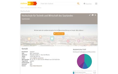 HTW Saar – Liste der Studiengänge - Studieren.de