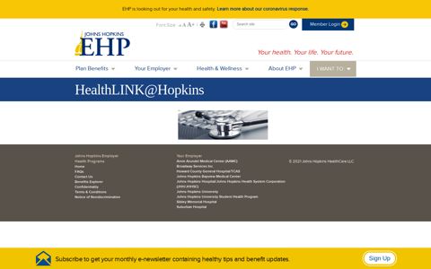 HealthLINK@Hopkins - Johns Hopkins Employer Health ...