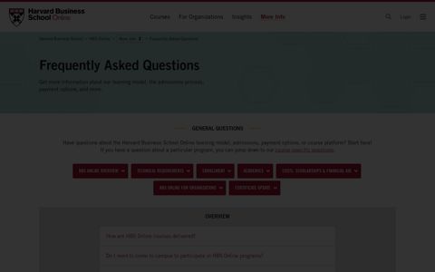 Frequently Asked Questions | HBS Online