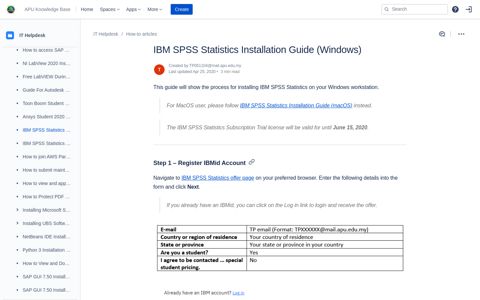 IBM SPSS Statistics Installation Guide (Windows) - [Jira] - APU ...