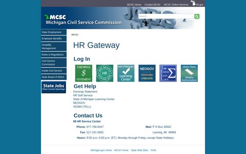 HR Gateway - State of Michigan