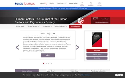 Human Factors: SAGE Journals