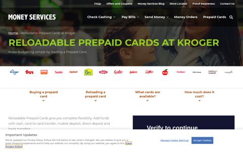 Reloadable Prepaid Cards at Kroger - Money Services