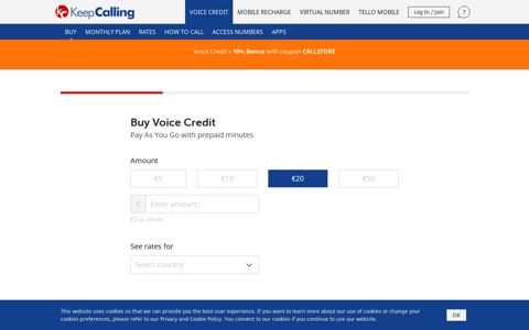 Buy Voice Credit - KeepCalling