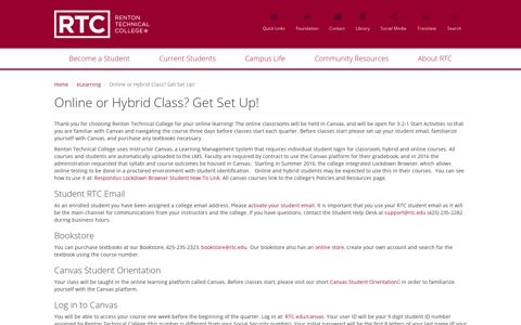 Online or Hybrid Class? Get Set Up! | Renton Technical College