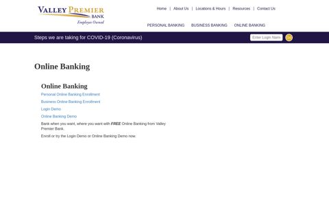 Online Banking | Valley Premier Bank