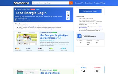 Ideo Energie Login - Logins-DB