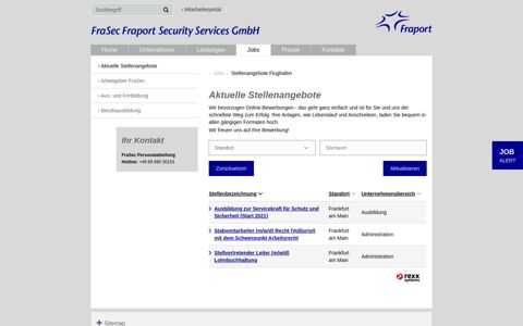 Aktuelle Stellenangebote - FraSec Fraport Security Services ...