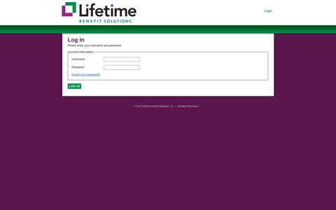 Log In - Lifetime Benefit Solutions