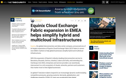 Equinix Cloud Exchange Fabric expansion in EMEA helps ...