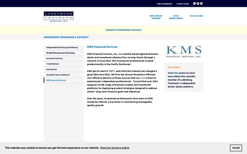 KMS Financial Services - Ladenburg Thalmann & Co. Inc.