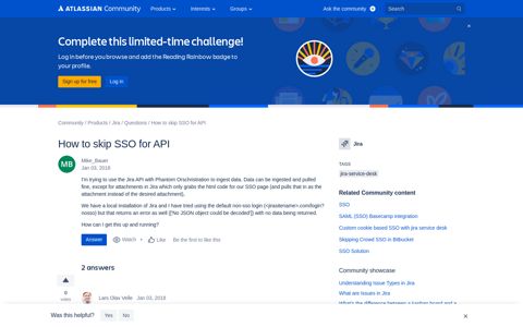 How to skip SSO for API - Atlassian Community