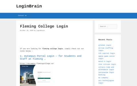 Fleming College - Mycampus Portal Login - For Students And ...