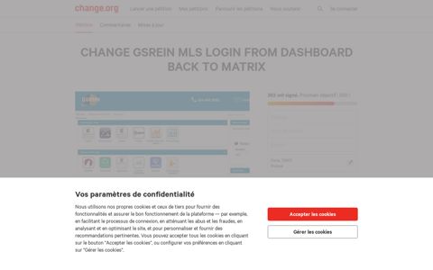 change gsrein mls login from dashboard back to matrix