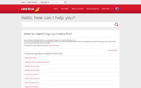 What do I need to sign up in Iberia Plus?