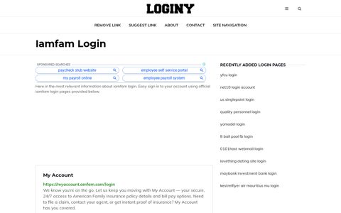 Iamfam Login ✔️ One Click Login - Loginy