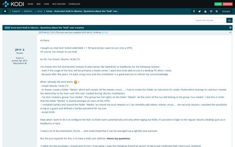Auto-start Kodi in Ubuntu : Questions about the "kodi" user ...