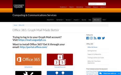 Office 365: Gryph Mail Made Better - University of Guelph