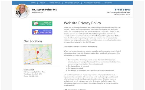 Website Privacy Policy | Dr. Steven Palter MD | Endocrinology