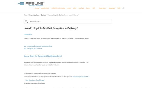 How do I log into DocFast for my first e-Delivery? | iPipeline ...
