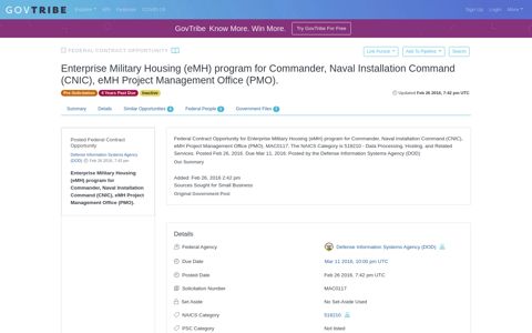 Enterprise Military Housing (eMH) program for Commander ...