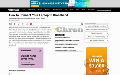 How to Connect Your Laptop to Broadband