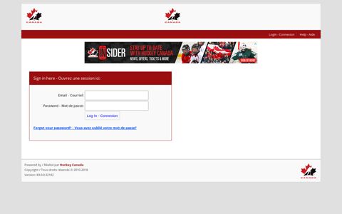 Login - Connexion - Hockey Canada Online Registration