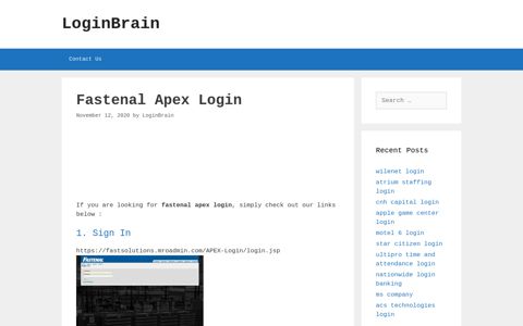 Fastenal Apex Sign In - LoginBrain