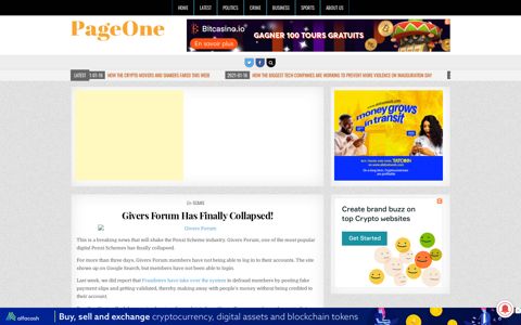Givers Forum Has Finally Collapsed! | PageOne