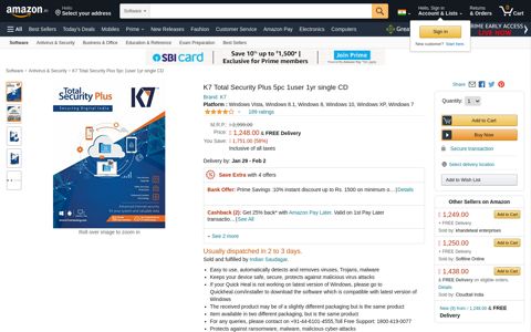 K7 Total Security Plus 5pc 1user 1yr single CD: Amazon.in ...