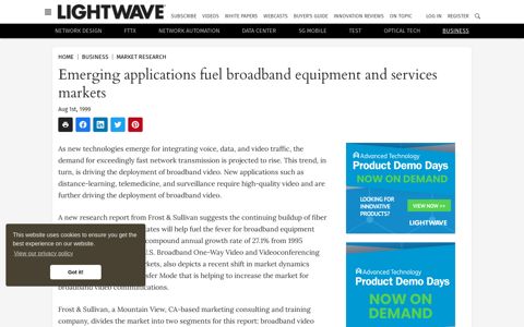 Emerging applications fuel broadband equipment and services ...