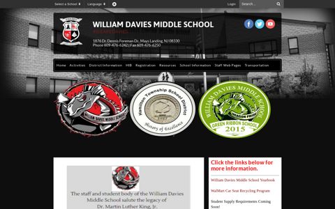 William Davies Middle School: Home