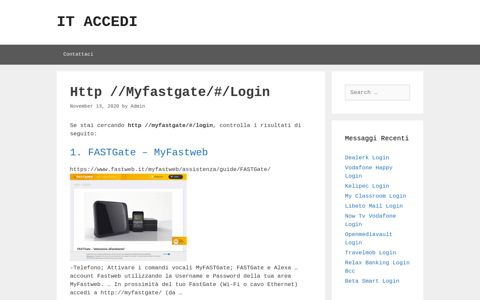 Http //Myfastgate/#/Login - ItAccedi