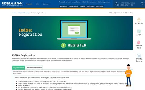 FedNet Registration - Federal Bank