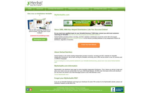 MyHerbalife - Logon site for Herbalife distributors