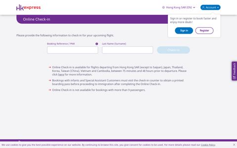 Online Check-in - HK Express