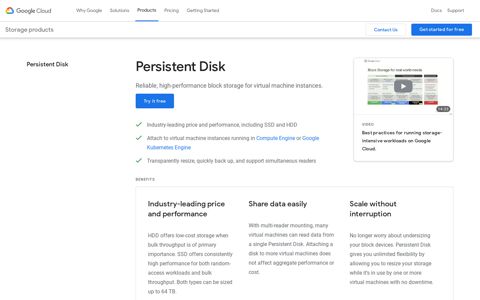 Persistent Disk: durable block storage | Google Cloud
