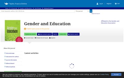 Gender and Education: Vol 32, No 8 - Taylor & Francis Online