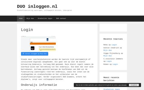 DUO inloggen.nl | Studiefinanciering aanvragen, collegegeld ...