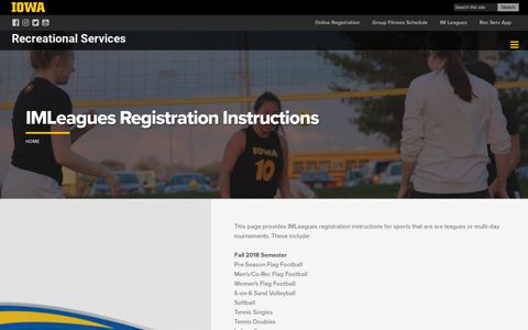 IMLeagues Registration Instructions | Recreational Services