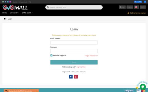 Log in GVGMall-GVGMall