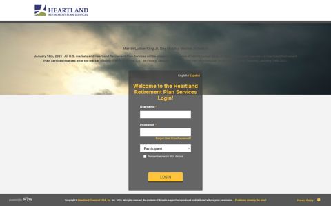 Welcome to the Heartland Retirement Plan Services Login!