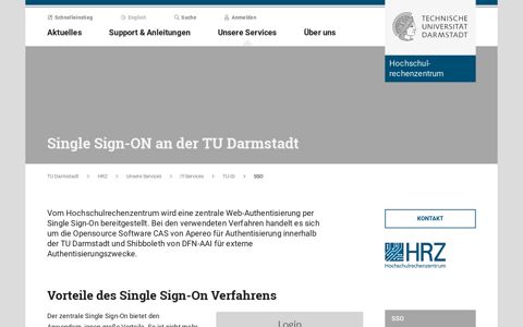 Single Sign-ON an der TU Darmstadt - HRZ TU Darmstadt